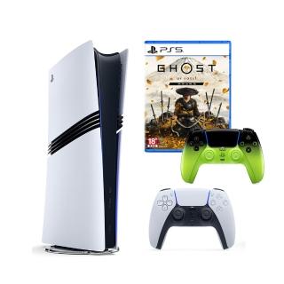 【SONY 索尼】PS5 Pro 遊戲主機+《PS5 無線控制器(混音綠)》+《PS5 羊蹄山戰鬼– 收藏版》