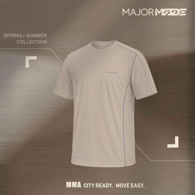 【MAJOR MADE】反光銀滾邊威化格涼感機能T(機能短T/涼感上衣/透氣機能T)