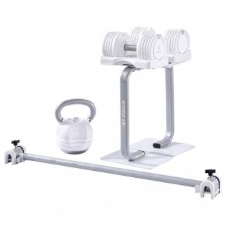 【BYZOOM FITNESS】Pure Series Pure Series 22LB 可調式啞鈴*2+30LB可調式壺鈴+啞鈴專用架+ 專用槓鈴桿