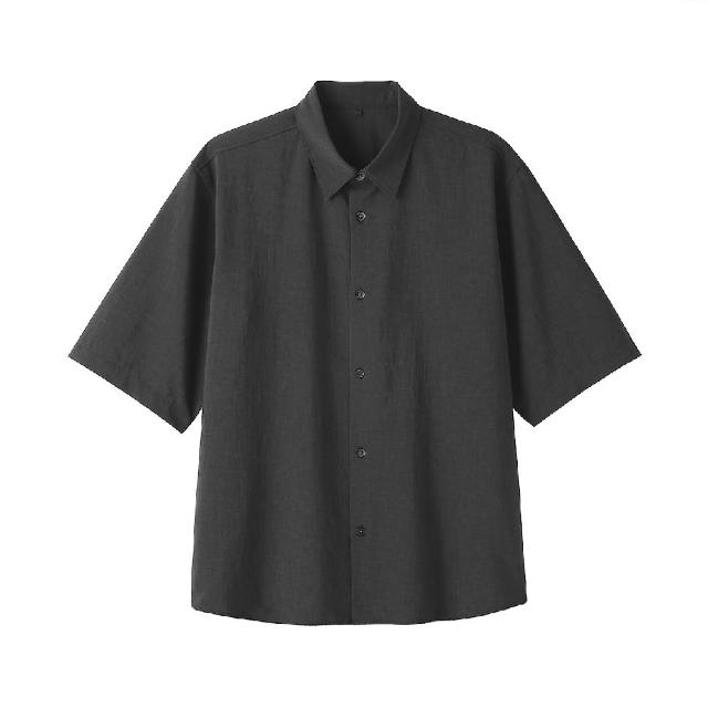 【MUJI 無印良品】男透氣五分袖襯衫(墨灰/深藍/深棕)