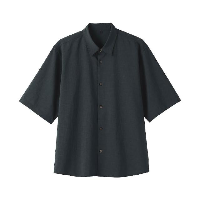 【MUJI 無印良品】男透氣五分袖襯衫(墨灰/深藍/深棕)