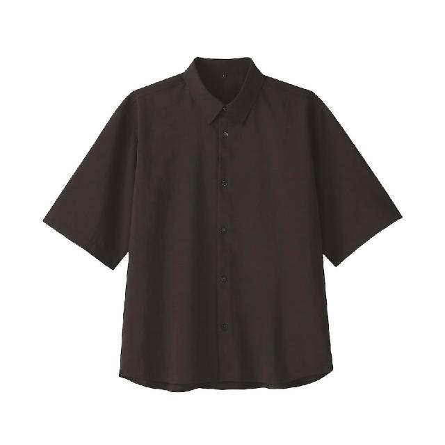【MUJI 無印良品】男透氣五分袖襯衫(墨灰/深藍/深棕)