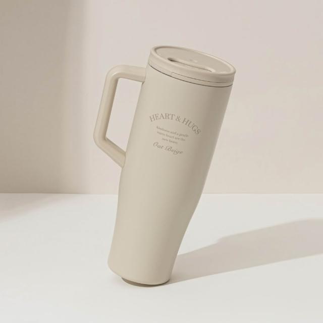 【Oolab 良杯製所】(鈦陶瓷)輕量不鏽鋼鈦陶瓷層 隨行手把杯1150ml(密封防漏/收納式吸管/可車用)