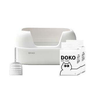 【Doko】Cloud不鏽鋼貓砂盆+貓砂鏟+豆腐貓砂2入