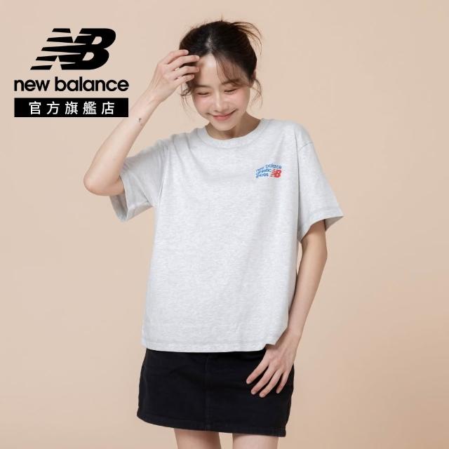 【NEW BALANCE】NB LOGO短袖上衣_女性_深藍/淺灰色_WT62B7V2AHH_WT62B7V2DNT(美版 版型偏大)
