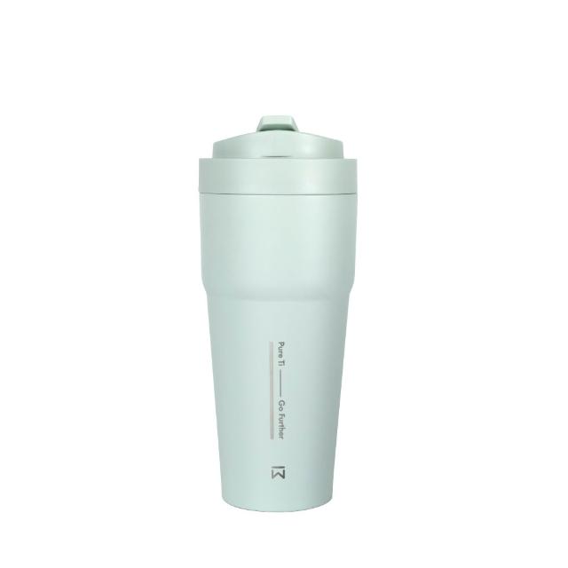 【WOKY 沃廚】純鈦渾圓杯(Pure Ti) 770ml-附彈跳吸管(鈦杯/保溫瓶/吸管杯/咖啡杯)