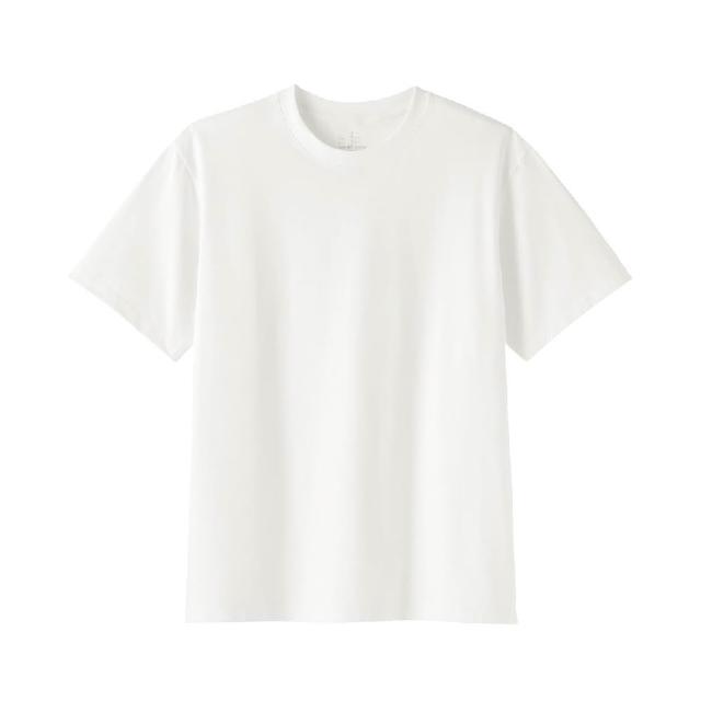【MUJI 無印良品】男天竺圓領短袖T恤(白色/淺灰/黑色/淺綠/卡其綠/藍色/灰白)