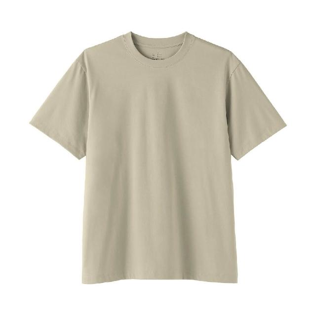 【MUJI 無印良品】男天竺圓領短袖T恤(白色/淺灰/黑色/淺綠/卡其綠/藍色/灰白)
