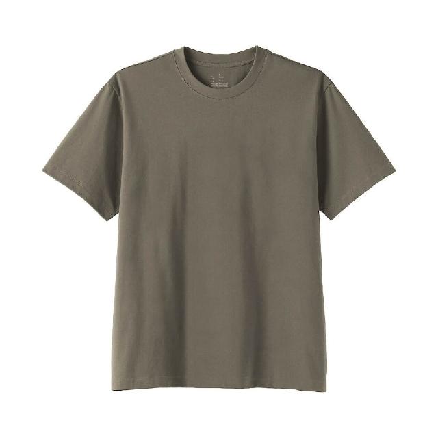 【MUJI 無印良品】男天竺圓領短袖T恤(白色/淺灰/黑色/淺綠/卡其綠/藍色/灰白)
