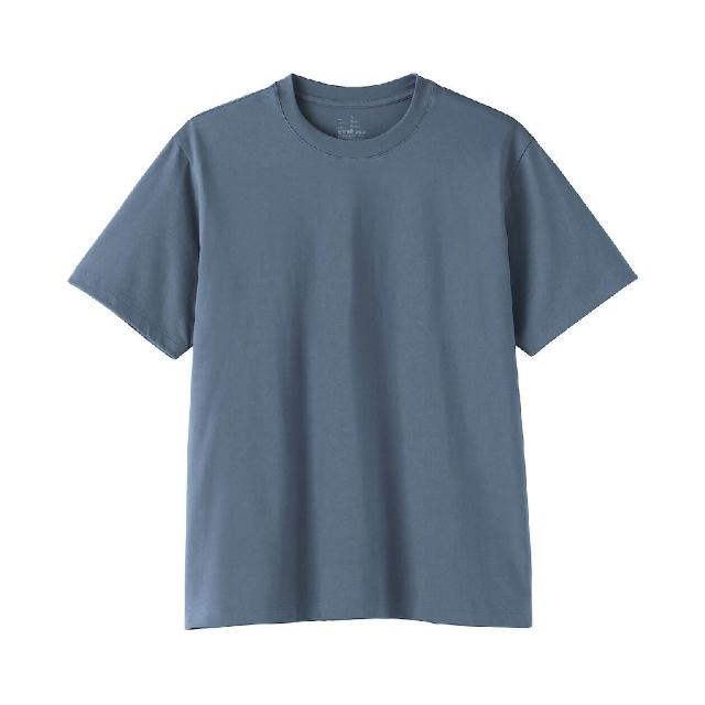 【MUJI 無印良品】男天竺圓領短袖T恤(白色/淺灰/黑色/淺綠/卡其綠/藍色/灰白)