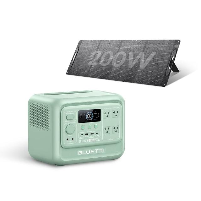 【BLUETTI】1800W電吉拉mini儲能電源+200W太陽能板(戶外行動電源／行動電站／移動電源／露營電源)