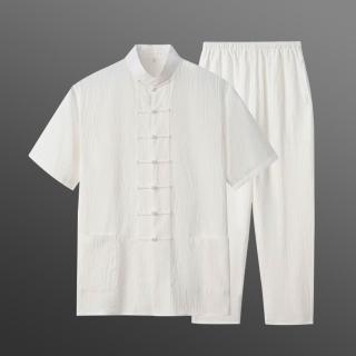 【巴黎精品】現貨限搶 新中式 唐裝漢服套裝兩件套(中國風薄款短袖復古長褲男套裝8色a1bx81)