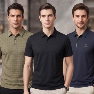 【巴黎精品】現貨限搶 男POLO衫高爾夫球衫夏季薄款冰絲涼感速乾短袖上衣(男裝吸濕排汗男襯衫3款b7a2 A)