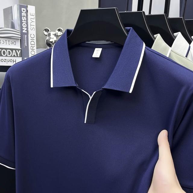 【巴黎精品】現貨+預購 男POLO衫高爾夫球衫夏季薄款冰絲涼感速乾短袖上衣(男裝吸濕排汗男襯衫3款b7a2 D)