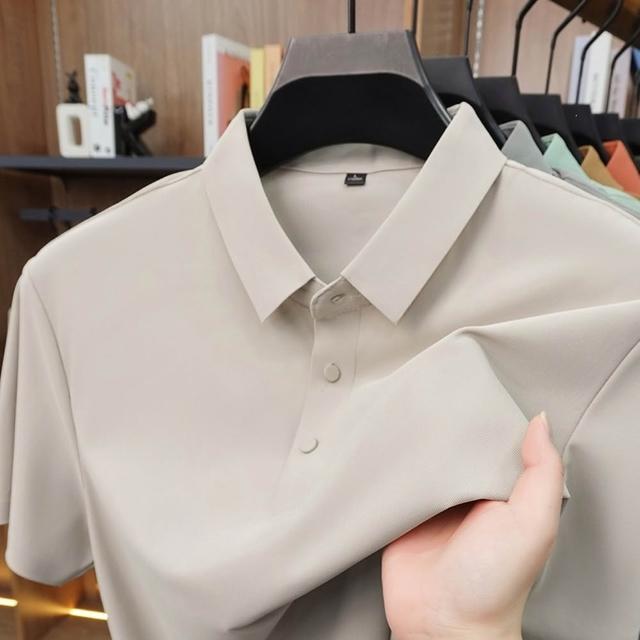 【巴黎精品】現貨+預購 男POLO衫高爾夫球衫夏季薄款冰絲涼感速乾短袖上衣(男裝吸濕排汗男襯衫3款b7a2 E)