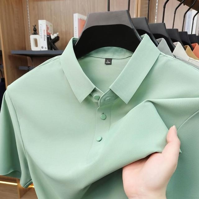 【巴黎精品】現貨+預購 男POLO衫高爾夫球衫夏季薄款冰絲涼感速乾短袖上衣(男裝吸濕排汗男襯衫3款b7a2 E)
