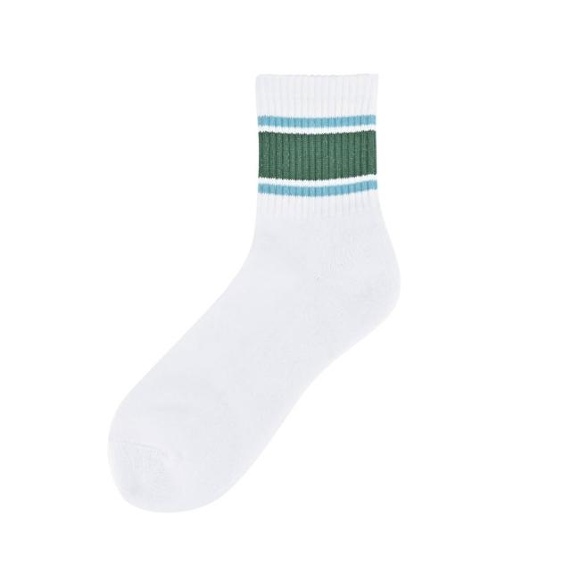 【VOLA 維菈】氣墊色塊中筒襪 台灣製中性運動襪 透氣中統襪 吸濕排汗短襪 加厚腳底 吸震吸汗 學生上班族
