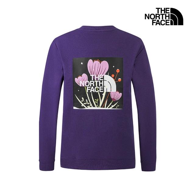 【The North Face】男女款LOGO印花長袖帽T/大學T (多色可選)