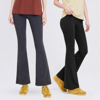 【YUANDONGLI 元動力】萊卡微喇叭抗菌提臀瑜珈褲(兩色；S-XL；4265076901)