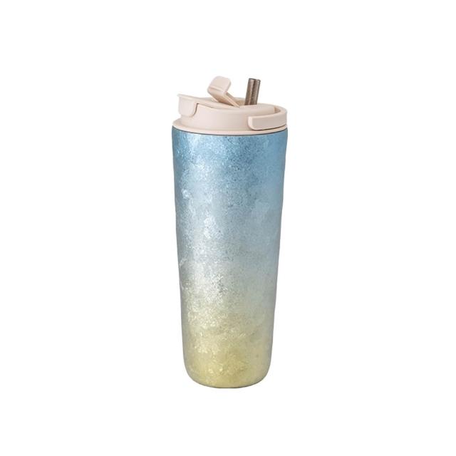 【Titanium 鈦造】純鈦跳跳杯 鈦色/晶鈦 暈彩系列 800ml (鈦保溫杯 台灣鈦杯 環保杯 隨行杯 保溫杯)