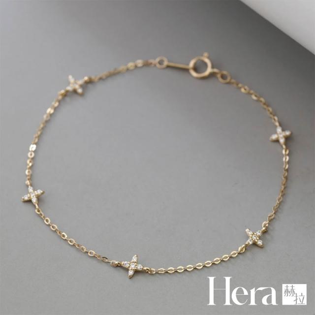 【HERA 赫拉】S925鍍14K金滿鑽星星小花鋯石手鍊 H115081301(S925 鍍14K金 滿鑽星星 小花鋯石 手鍊)
