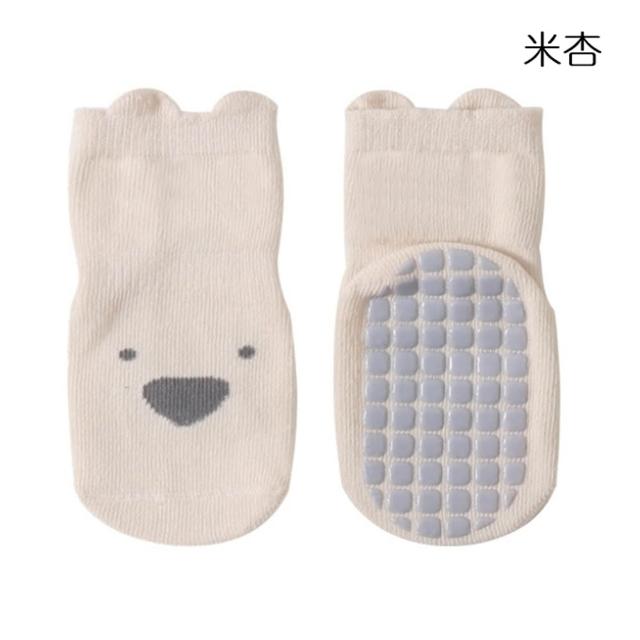 【橘魔法】大地色系動物表情地板襪 男童 女童 兒童 童裝 防滑膠點 襪子 室內襪 鞋襪
