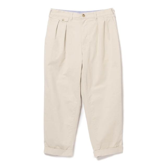 【BEAMS】官方旗艦館 BEAMS PLUS / 男裝 雙打摺 卡其 工裝褲