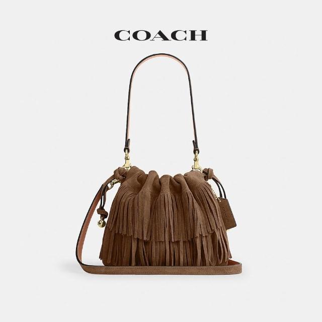 【COACH】蔻馳官方直營 FAYE 流蘇細節拉繩包 斜背包 側背包 單肩包-多色任選(CFQ72/CFQ73)