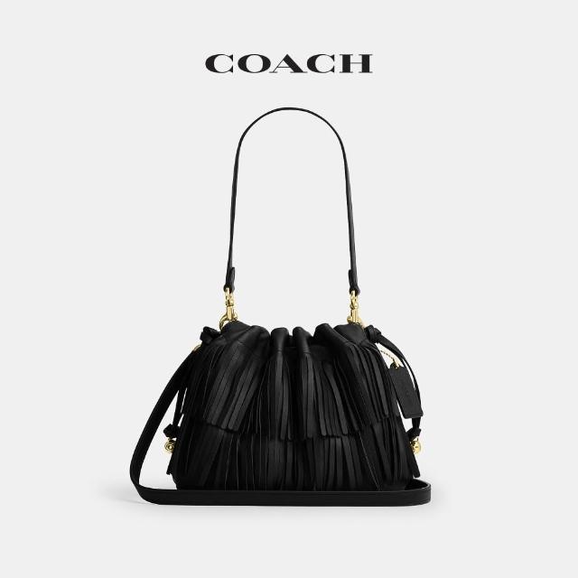 【COACH】蔻馳官方直營 FAYE 流蘇細節拉繩包 斜背包 側背包 單肩包-多色任選(CFQ72/CFQ73)