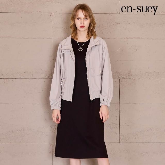【en-suey 銀穗】網路限定 工裝風連帽抽繩短款長袖外套-女