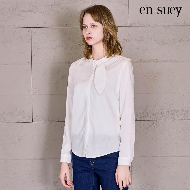 【en-suey 銀穗】網路限定 造型領片開襟長袖上衣-女