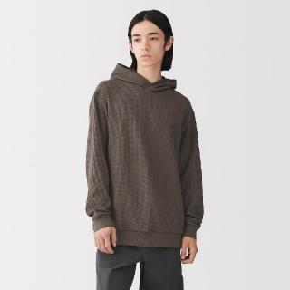【MUJI 無印良品】男鬆餅紋連帽上衣(柔白/淺灰/黑色/深摩卡棕)