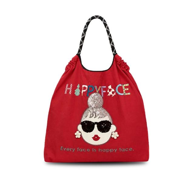【HAPPYFACE】怪甜心EMMA刺繡購物袋 大容量輕量防潑水托特袋(C20265)