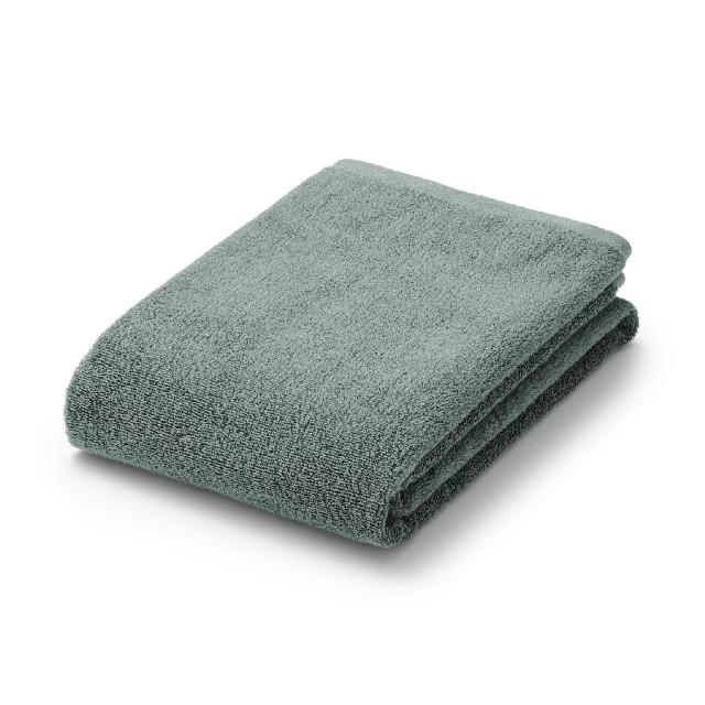 【MUJI 無印良品】棉圈絨雙線織小浴巾/可吊掛(柔白/灰色/綠色/粉米/墨黑)成品尺寸:W60×L120 cm