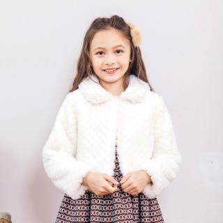 【ANNY’S 安妮公主】氣質高貴秋冬款方格毛毛外套(4668米白)