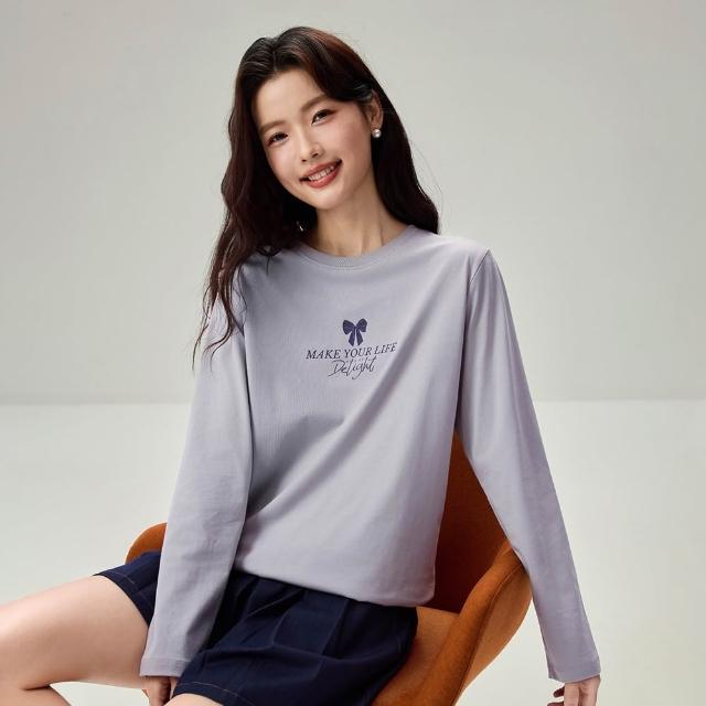 【GIORDANO 佐丹奴】男女裝純棉印花長袖T恤(多色任選)
