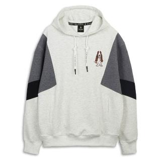 【Hush Puppies】男裝 帽T 剪接運動風寬版帽T (淺灰 / 64102105)