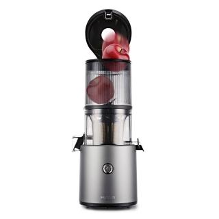 【HUROM】智能慢磨蔬果機 果汁機 酵素機(H-300E-DBBC03/TG/鐵灰色)+聲寶小冰樂全自動急速製冰機-摩卡