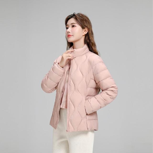 【巴黎精品】買一送一 現貨限搶 真羽絨90%白鴨絨輕羽絨外套保暖外套輕量羽絨衣(立領夾克女外套6色a1hd5)