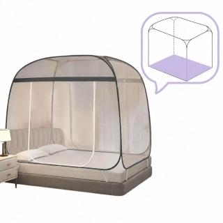 【KIDS PARK】方頂雙開門全底蚊帳1.5/1.8M 一入 (免安裝彈開式/雙人床蚊帳/折疊蚊帳/蒙古包蚊帳/宿舍蚊帳)