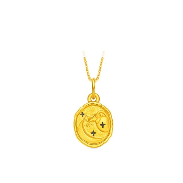 【周大福】幸運守護十二星座 黃金吊墜(9月超級新品/多款可選/不含鍊)