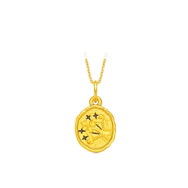 【周大福】幸運守護十二星座 黃金吊墜(9月超級新品/多款可選/不含鍊)