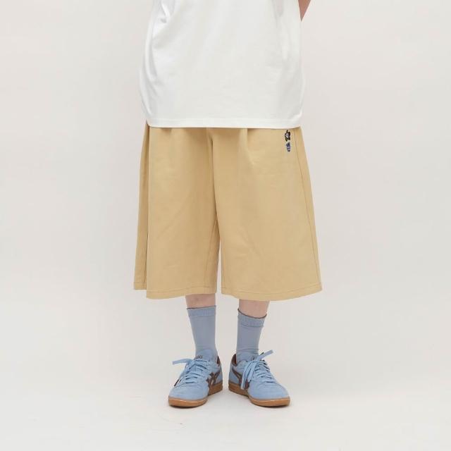 【plain-me】小P社長 褲子 短褲 七分褲 寬褲 男女褲 小P社長刺繡七分短褲_PPP1707-262