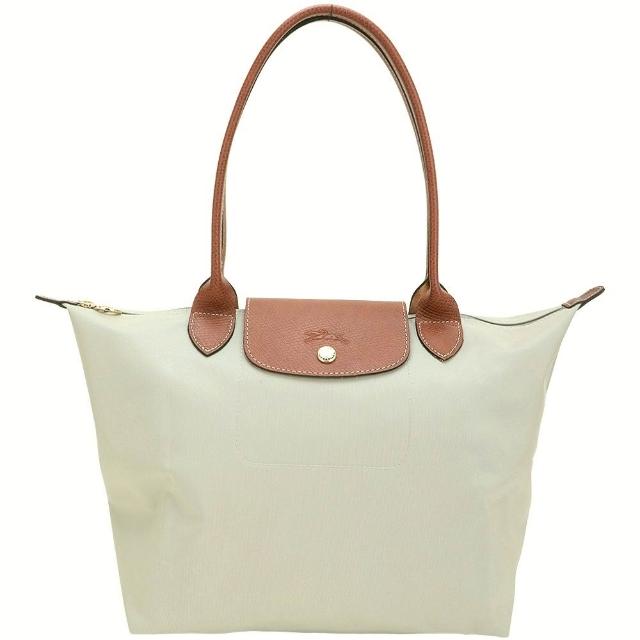 【LONGCHAMP】LONGCHAMP Le Pliage 中型 經典原創 長提把尼龍肩背摺疊水餃包(多色 托特包 通勤包 法國精品)