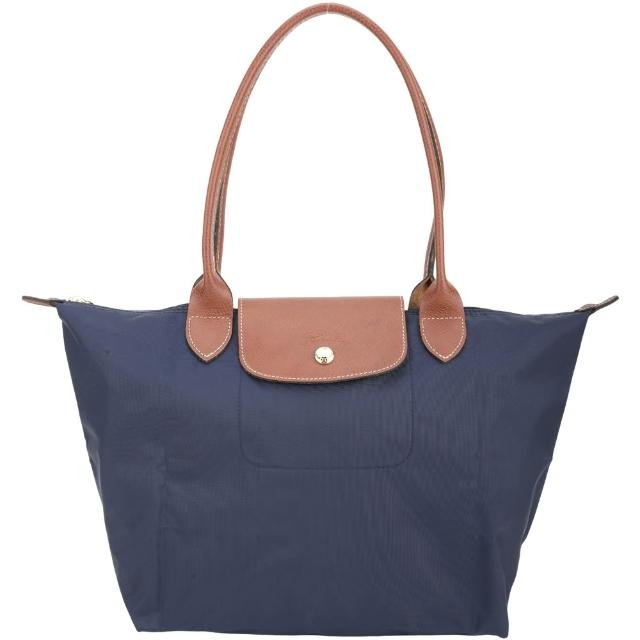 【LONGCHAMP】LONGCHAMP Le Pliage 中型 經典原創 長提把尼龍肩背摺疊水餃包(多色 托特包 通勤包 法國精品)