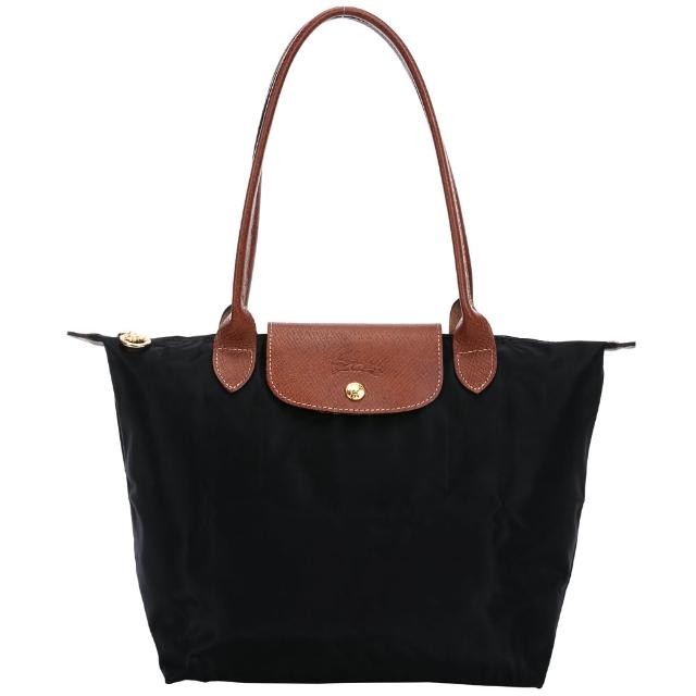 【LONGCHAMP】LONGCHAMP Le Pliage 中型 經典原創 長提把尼龍肩背摺疊水餃包(多色 托特包 通勤包 法國精品)