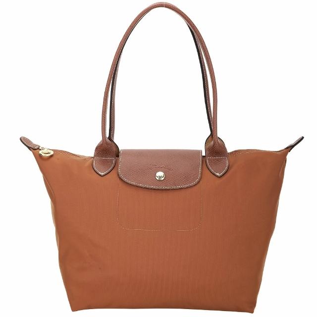 【LONGCHAMP】LONGCHAMP Le Pliage 中型 經典原創 長提把尼龍肩背摺疊水餃包(多色 托特包 通勤包 法國精品)