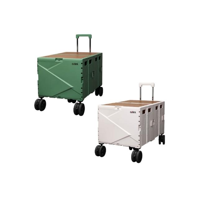【Arlink】2入組 TL142 中輪定向雙格擴充式 露營推車 140L(折疊手推車/平板推車/買菜拖車/旅行推車)